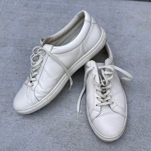 Massimo Dutti CREAM LEATHER TRAINERS Sz 41 EU